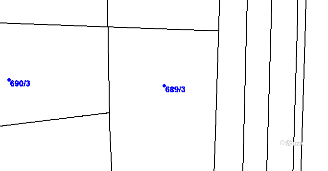 Parcela st. 689/3 v KÚ Chomoutov, Katastrální mapa