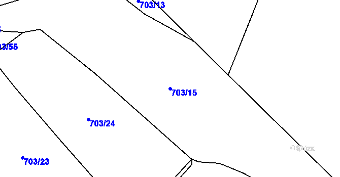 Parcela st. 703/15 v KÚ Chomoutov, Katastrální mapa