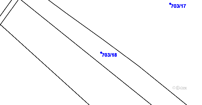Parcela st. 703/18 v KÚ Chomoutov, Katastrální mapa