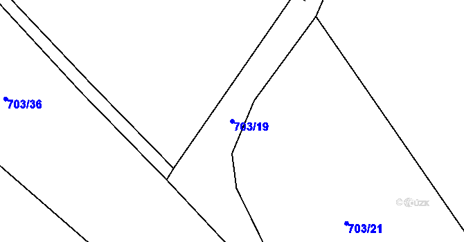 Parcela st. 703/19 v KÚ Chomoutov, Katastrální mapa