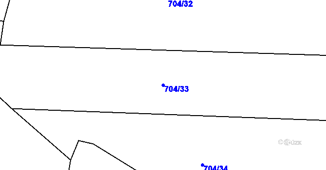 Parcela st. 704/33 v KÚ Chomoutov, Katastrální mapa
