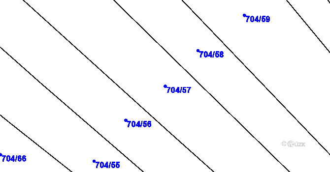 Parcela st. 704/57 v KÚ Chomoutov, Katastrální mapa