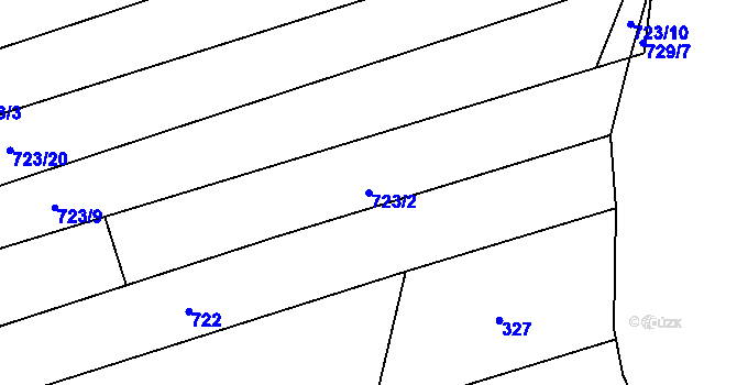 Parcela st. 723/2 v KÚ Chomoutov, Katastrální mapa