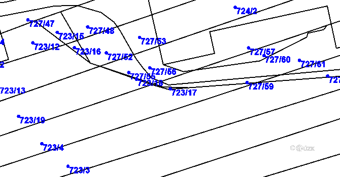 Parcela st. 723/17 v KÚ Chomoutov, Katastrální mapa