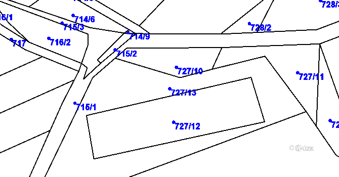 Parcela st. 727/13 v KÚ Chomoutov, Katastrální mapa