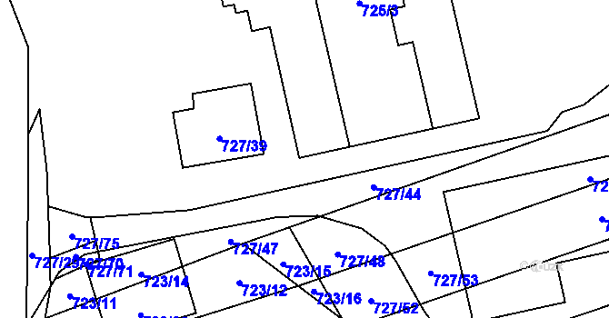 Parcela st. 727/41 v KÚ Chomoutov, Katastrální mapa