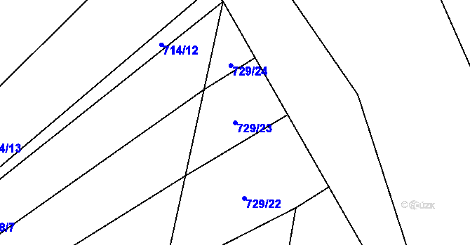 Parcela st. 729/23 v KÚ Chomoutov, Katastrální mapa