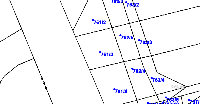 Parcela st. 761/3 v KÚ Chomoutov, Katastrální mapa