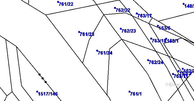 Parcela st. 761/24 v KÚ Chomoutov, Katastrální mapa