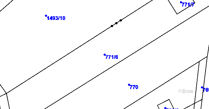 Parcela st. 771/6 v KÚ Chomoutov, Katastrální mapa