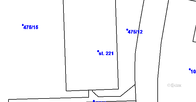 Parcela st. 221 v KÚ Chomutice, Katastrální mapa