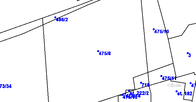 Parcela st. 475/8 v KÚ Chomutice, Katastrální mapa
