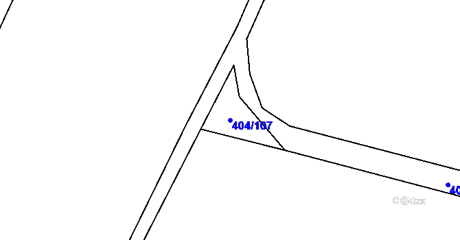 Parcela st. 404/107 v KÚ Chomutice, Katastrální mapa