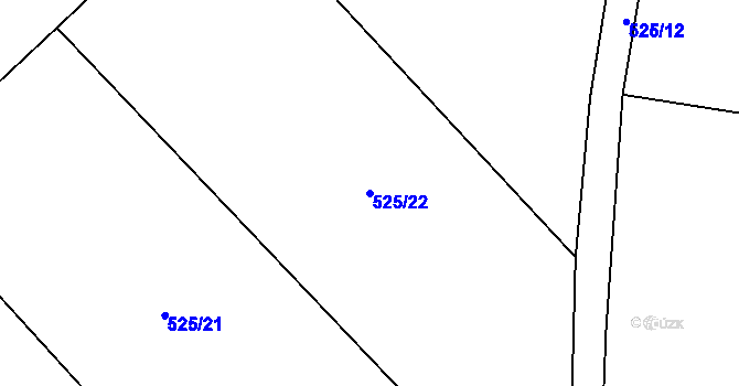 Parcela st. 525/22 v KÚ Chomutice, Katastrální mapa