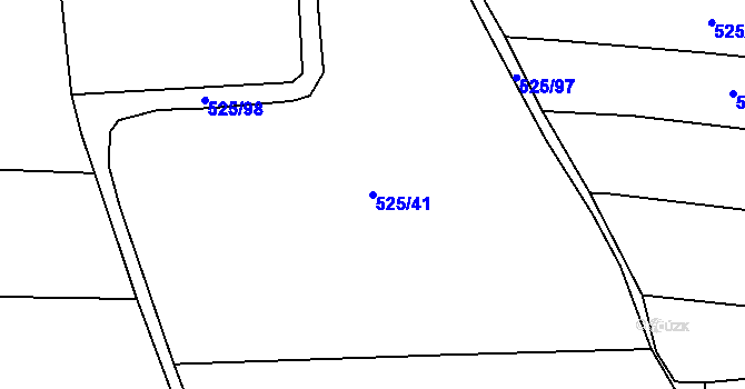 Parcela st. 525/41 v KÚ Chomutice, Katastrální mapa