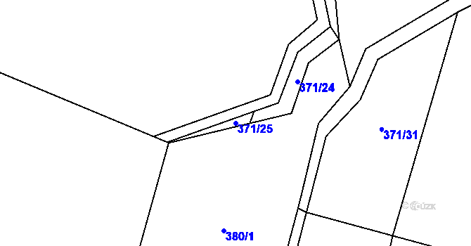 Parcela st. 371/25 v KÚ Chomutice, Katastrální mapa