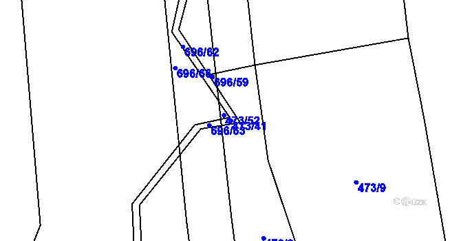 Parcela st. 473/41 v KÚ Chomutice, Katastrální mapa