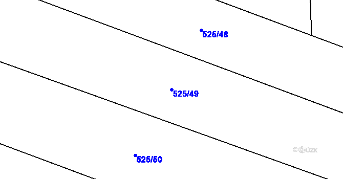 Parcela st. 525/49 v KÚ Chomutice, Katastrální mapa