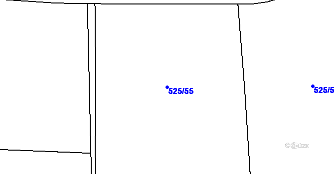 Parcela st. 525/55 v KÚ Chomutice, Katastrální mapa