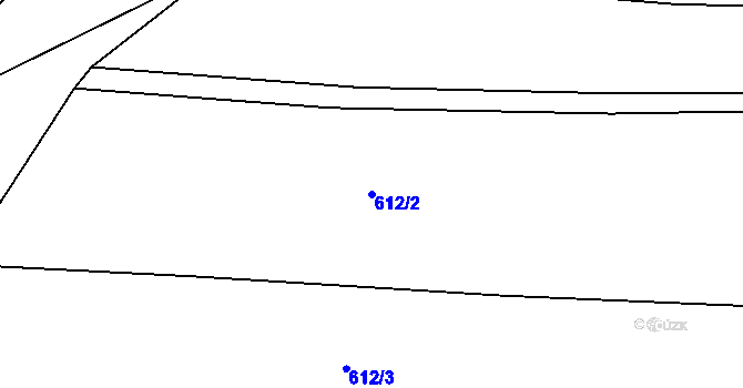 Parcela st. 612/2 v KÚ Chomutice, Katastrální mapa