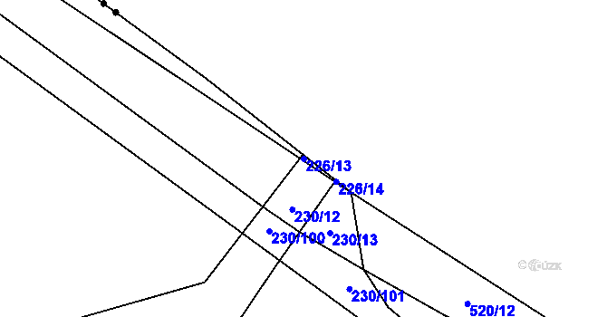 Parcela st. 226/13 v KÚ Chomutice, Katastrální mapa