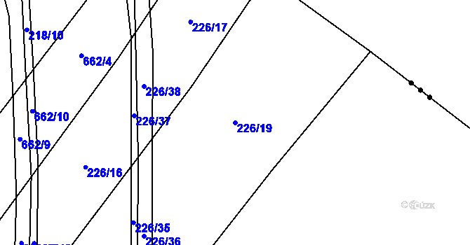 Parcela st. 226/19 v KÚ Chomutice, Katastrální mapa