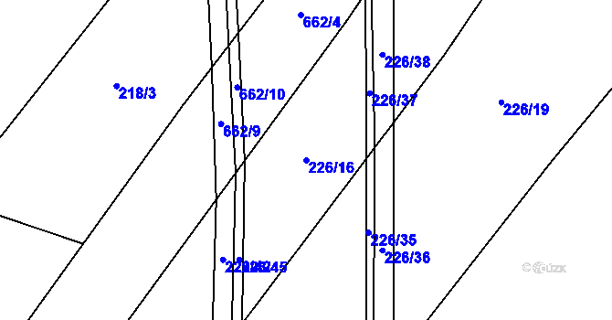 Parcela st. 226/16 v KÚ Chomutice, Katastrální mapa