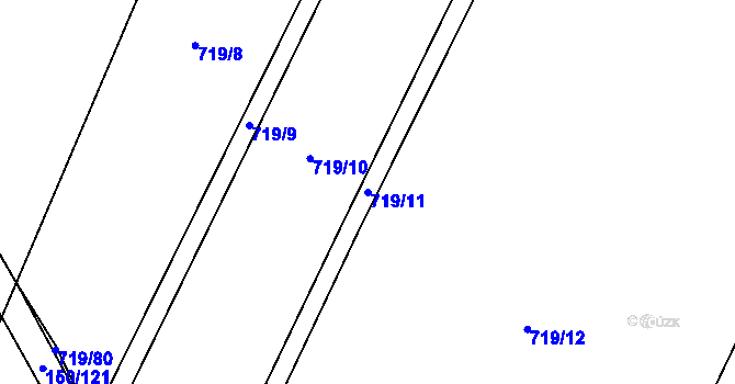 Parcela st. 719/11 v KÚ Chomutice, Katastrální mapa
