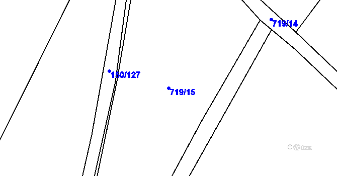 Parcela st. 719/15 v KÚ Chomutice, Katastrální mapa