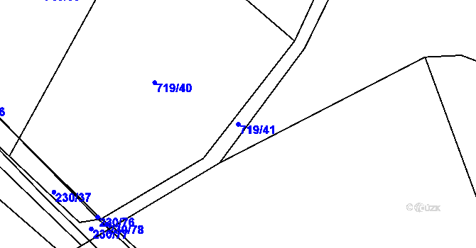 Parcela st. 719/41 v KÚ Chomutice, Katastrální mapa
