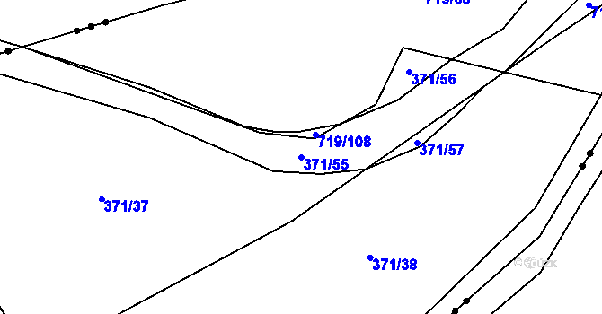 Parcela st. 371/55 v KÚ Chomutice, Katastrální mapa