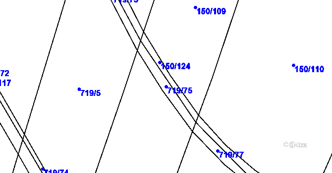 Parcela st. 719/75 v KÚ Chomutice, Katastrální mapa