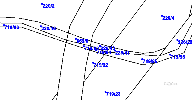 Parcela st. 719/94 v KÚ Chomutice, Katastrální mapa