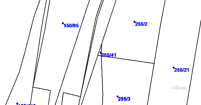 Parcela st. 255/41 v KÚ Chomutice, Katastrální mapa