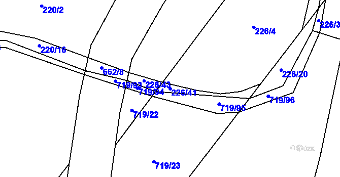 Parcela st. 226/41 v KÚ Chomutice, Katastrální mapa