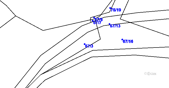 Parcela st. 67/3 v KÚ Chomutičky, Katastrální mapa