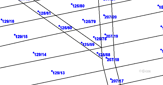 Parcela st. 125/59 v KÚ Chomutičky, Katastrální mapa