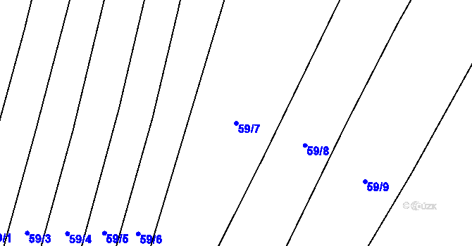 Parcela st. 59/7 v KÚ Chomutičky, Katastrální mapa