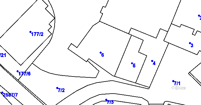 Parcela st. 6 v KÚ Chomutov I, Katastrální mapa
