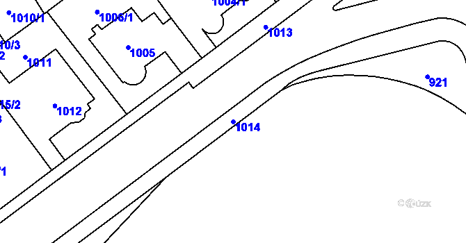 Parcela st. 1014 v KÚ Chomutov I, Katastrální mapa