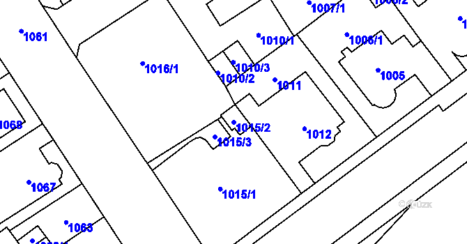 Parcela st. 1015/2 v KÚ Chomutov I, Katastrální mapa