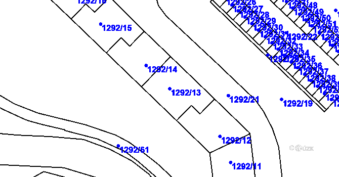 Parcela st. 1292/13 v KÚ Chomutov I, Katastrální mapa