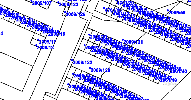 Parcela st. 2009/29 v KÚ Chomutov I, Katastrální mapa