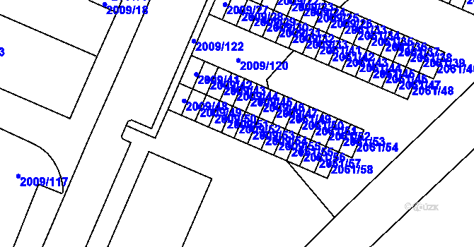 Parcela st. 2009/52 v KÚ Chomutov I, Katastrální mapa