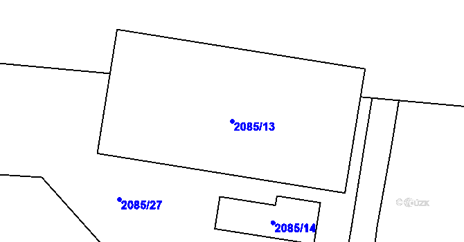 Parcela st. 2085/13 v KÚ Chomutov I, Katastrální mapa