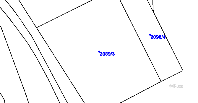 Parcela st. 2089/3 v KÚ Chomutov I, Katastrální mapa