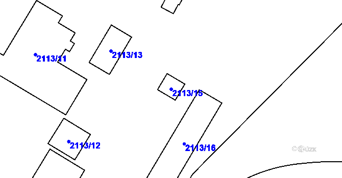Parcela st. 2113/15 v KÚ Chomutov I, Katastrální mapa