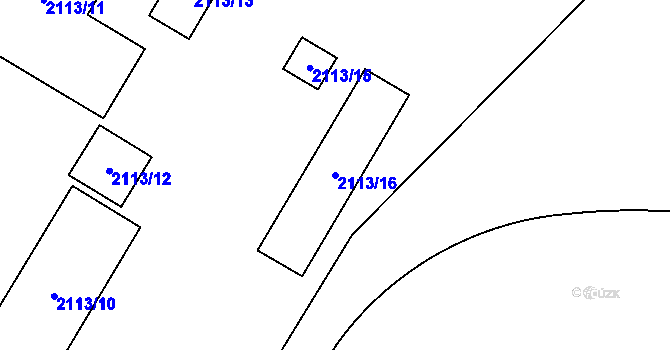 Parcela st. 2113/16 v KÚ Chomutov I, Katastrální mapa