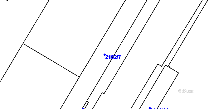 Parcela st. 2162/7 v KÚ Chomutov I, Katastrální mapa