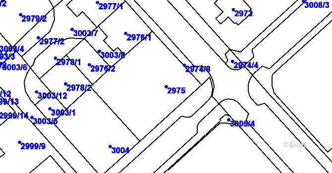 Parcela st. 2975 v KÚ Chomutov I, Katastrální mapa